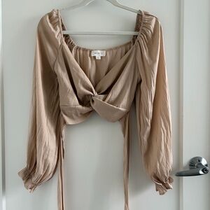 Tan Women's Wrap Top